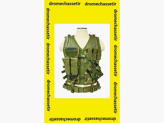 Gilet tactique avec holster et pochettes, taille L (Camo CE)