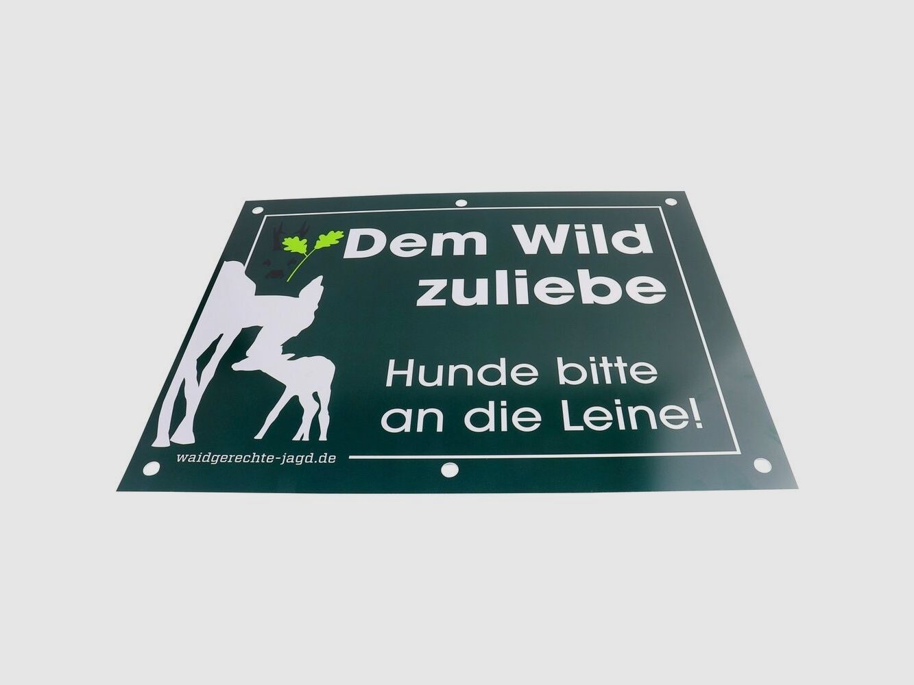 Waidgerechte Jagd Hinweisschild Hunde bitte an die Leine - 4er-Pack