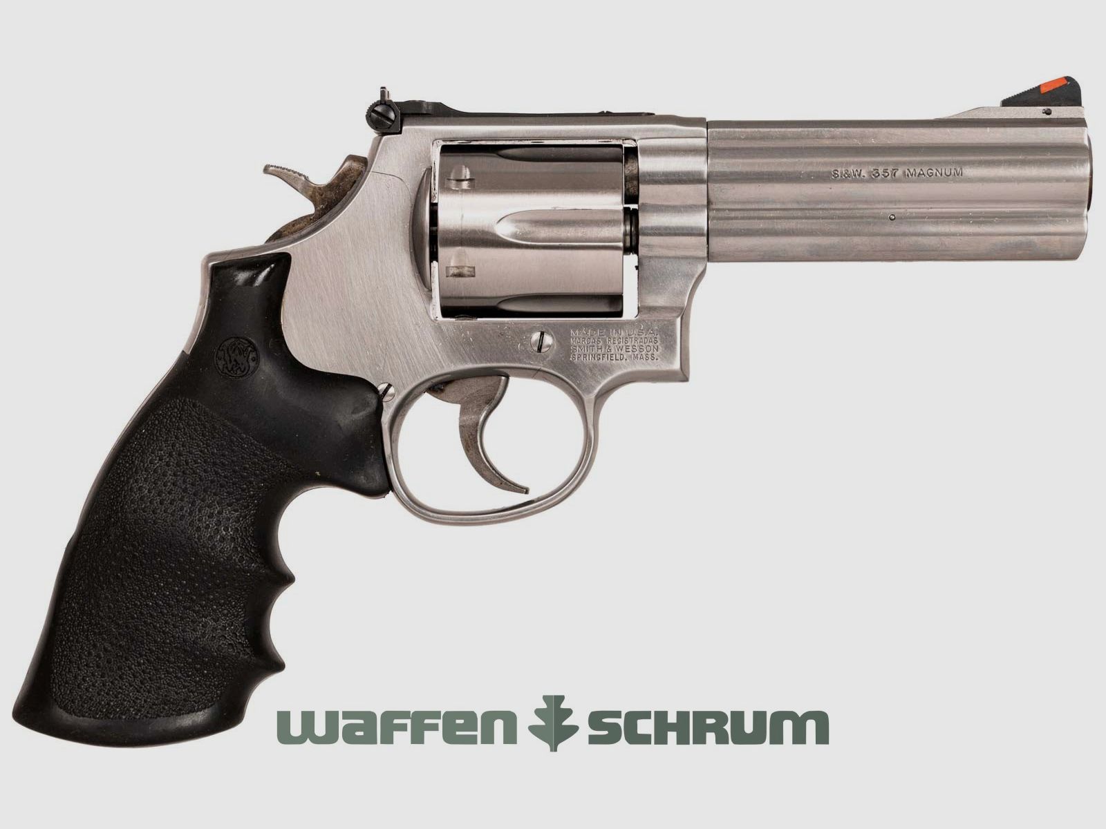 Smith & Wesson 686 .357Mag, impugnature in gomma, mirino regolabile, mirino intercambiabile, lunghezza canna: 4 pollici