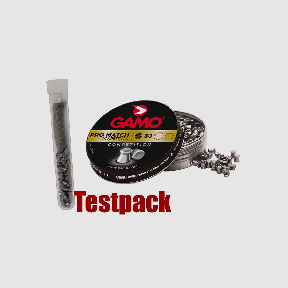 Testpack Flachkopf Diabolos Gamo Pro Match Competition Kaliber 4,5 mm 0,49 g glatt 40 StĂĽck