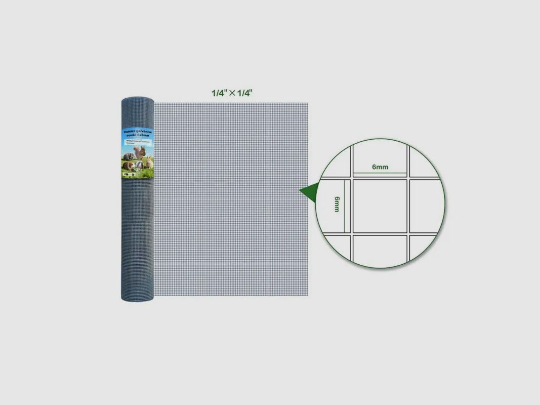 Gitterzaun Rautenmuster 6x6mm H. 1m L. 2,5m, Bild 1 von 3