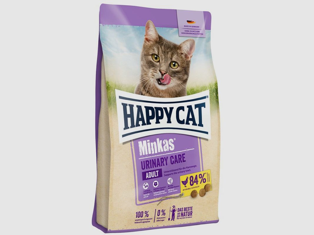 Happy Cat Katzen Trockenfutter Minkas Urinary Geflügel 500 g x 6 Stk.