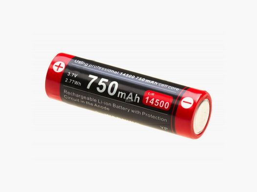 Klarus 14500 Battery 3.7V 750mAh Micro-USB-Black/Red