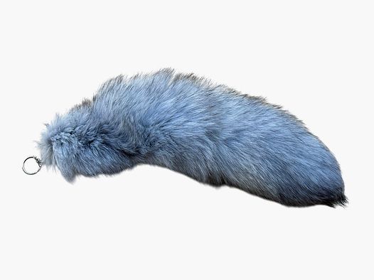 Véritable queue de renard arctique avec porte-clés
