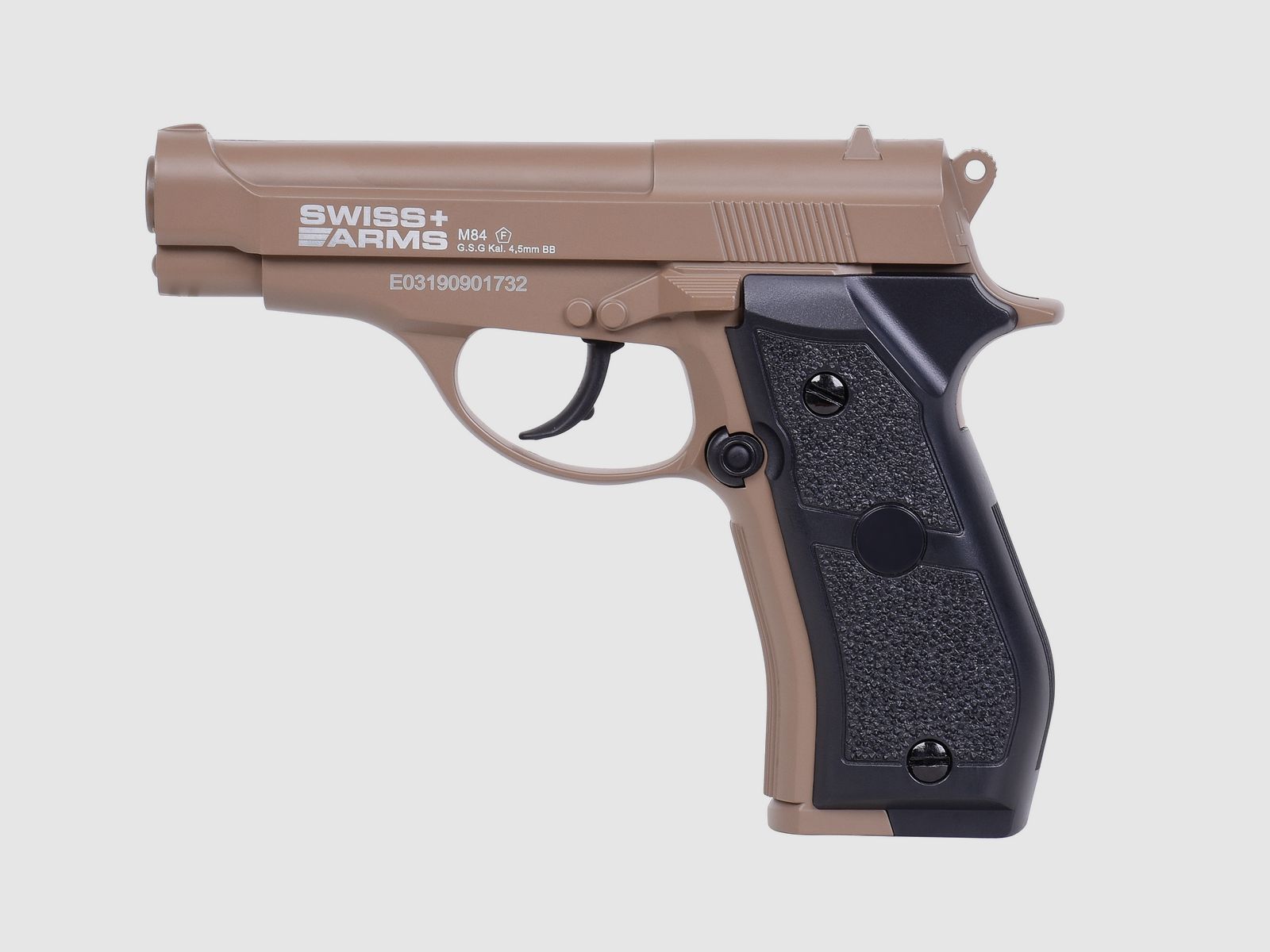 Swiss Arms P84 Tan 4,5mm BB - Druckluft Co2 Non BlowBack