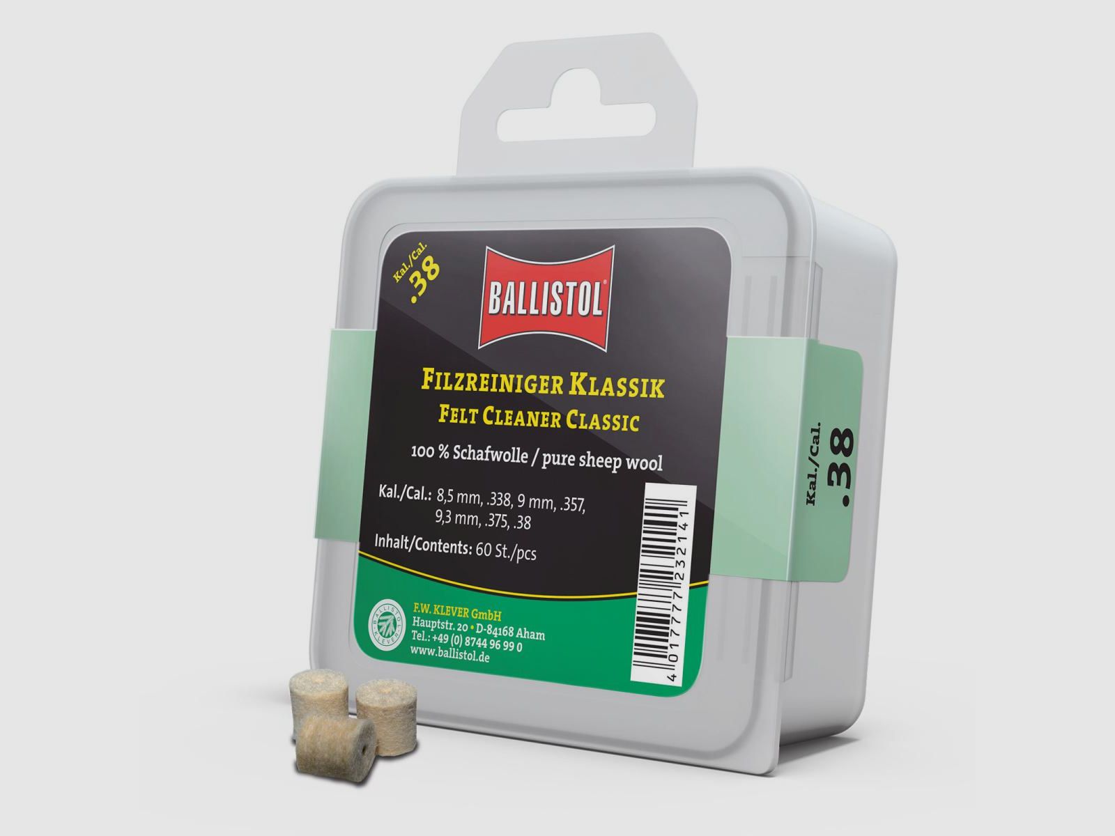 Ballistol Viltreiniger Klassiek / 60 stuks / Kal. .38