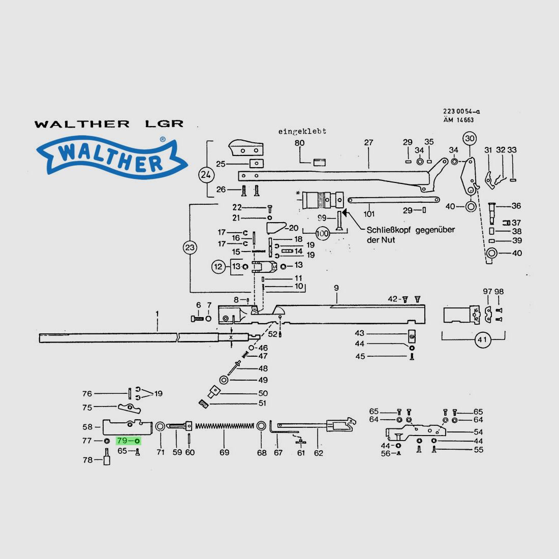 FĂ¤cherscheibe fĂĽr Luftgewehr Walther LGR, Ersatzteil