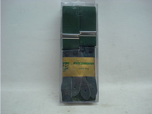 Braces avec boucles en cuir - uni vert, L=35 mm Longueur 120 cm