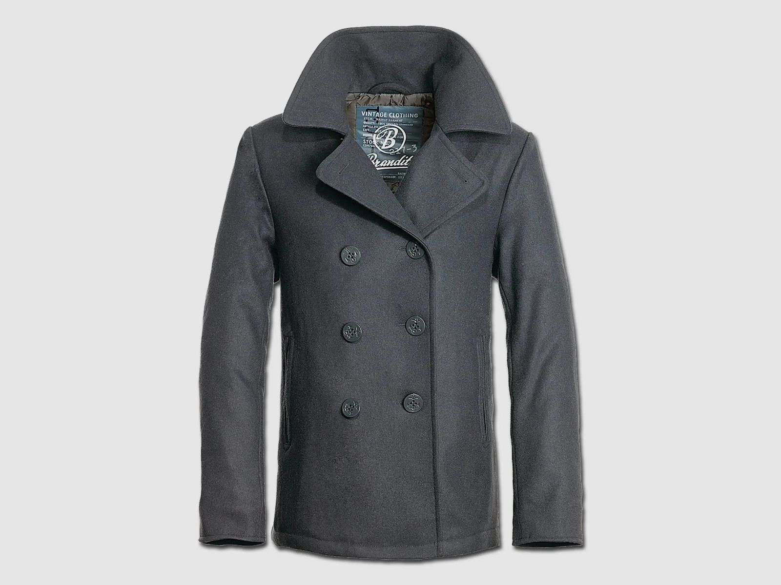 Brandit Brandit Kurtka Pea Coat - Czarny / S Mężczyźni