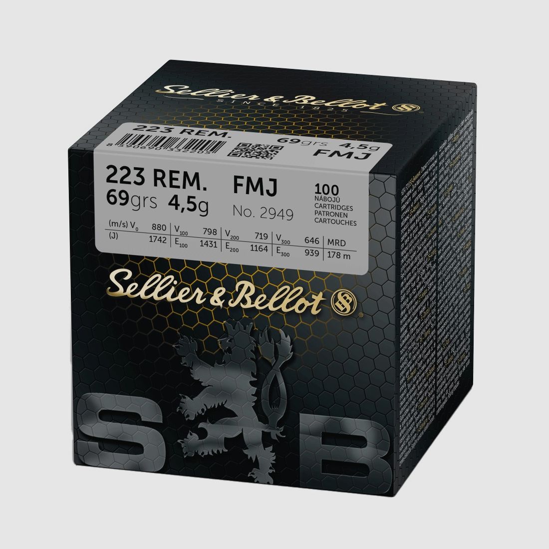 Sellier Bellot 223 rem FMJ patronen VRAC x500 69gr 4.5g, afbeelding 1 van 3