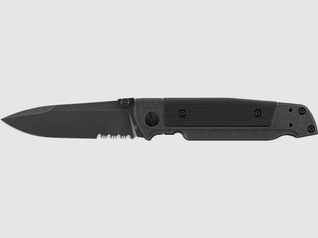 Walther Q5 Stalowa Rama Blackwash Ząbkowany Nóż Składany