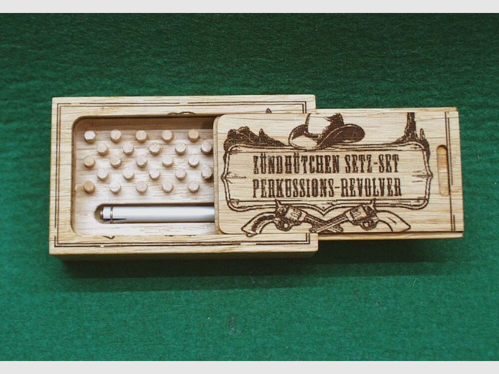 Ontstekers set voor percussie-revolvers, aluminium, van hout