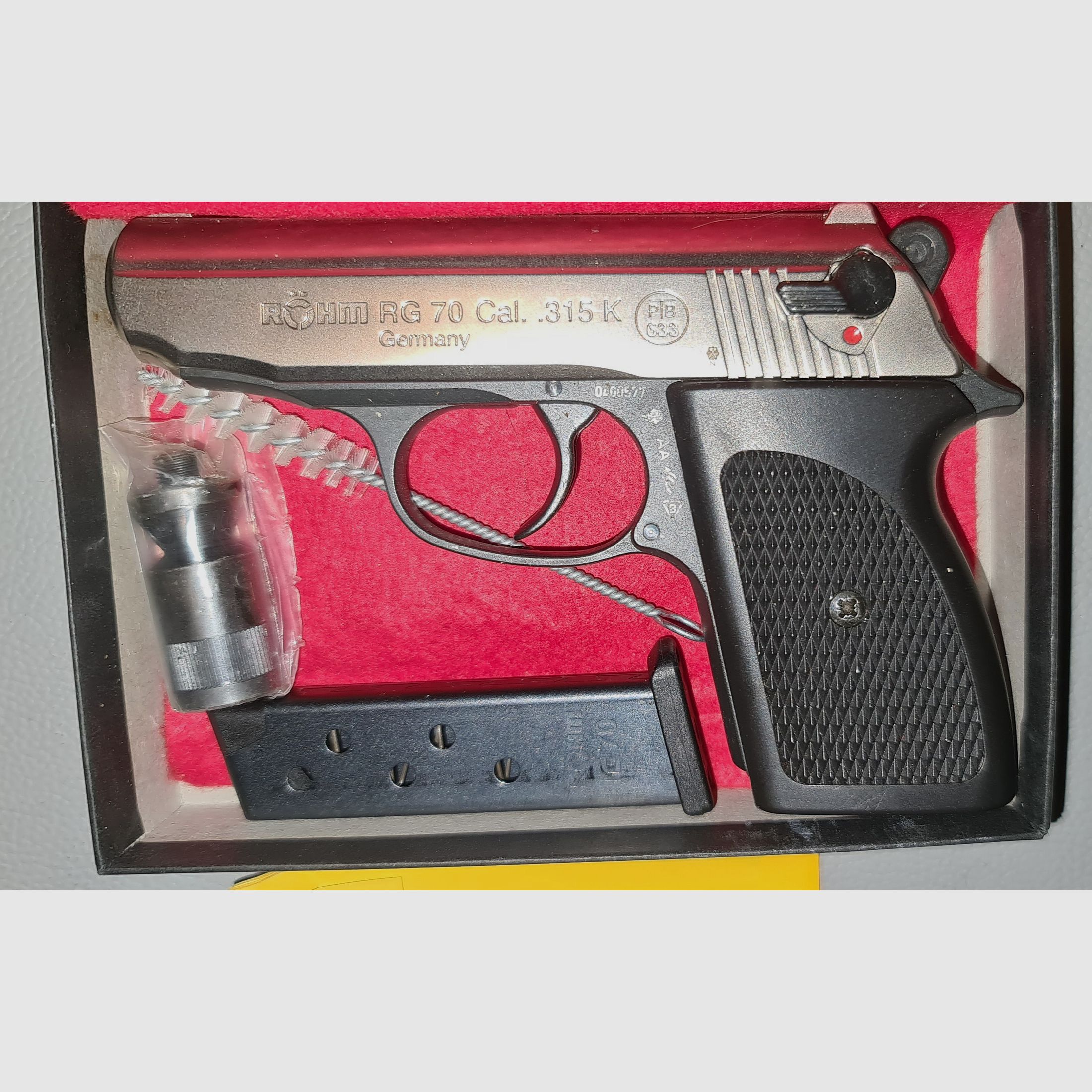 RÖHM RG 70 CROME cal. 315 K / PTB 633 / SAMMLER SCHRECKSCHUSS GAS PISTOLE SILVESTER SELBSTVERTEIDIGUNG 