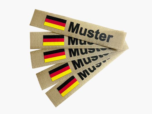 Namensbänder 5er Set mit Flagge Khaki