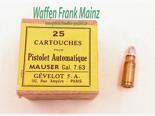 Gevelot, Francia munición para pistolas/C96 7,63 Mauser