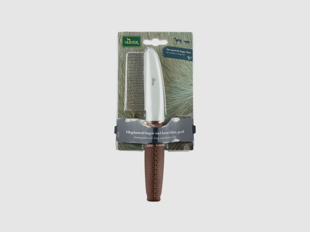 Hunter Pflegekamm Spa mit langen und kurzen Zinken, 21 x 4 cm