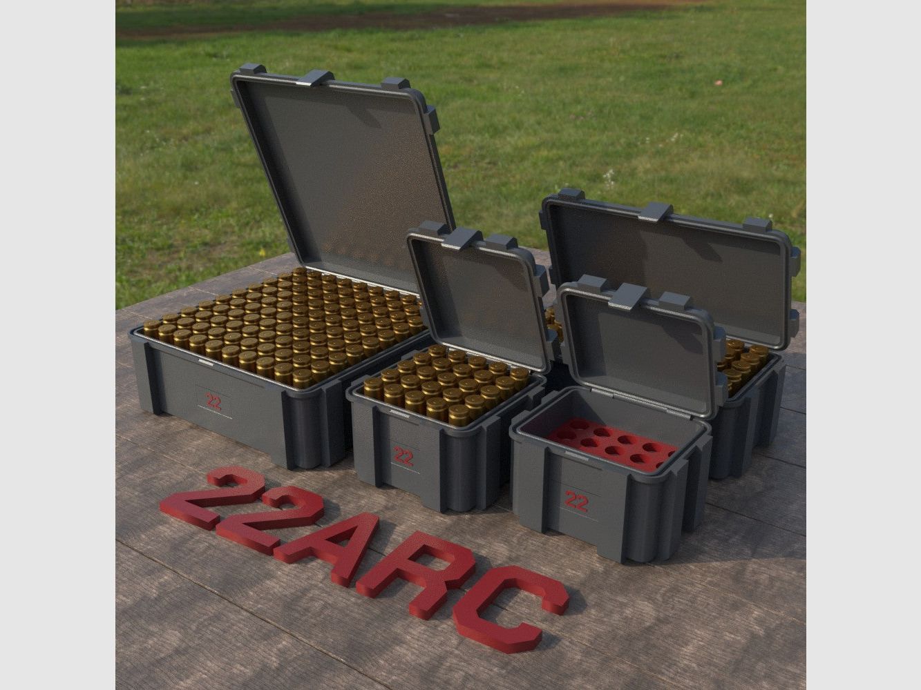 Filamelt Munitionsbox / Ammo Box .22 ARC – Patronenbox ‘Klappdeckel’ – 20 / 25 / 50 / 100 Runden