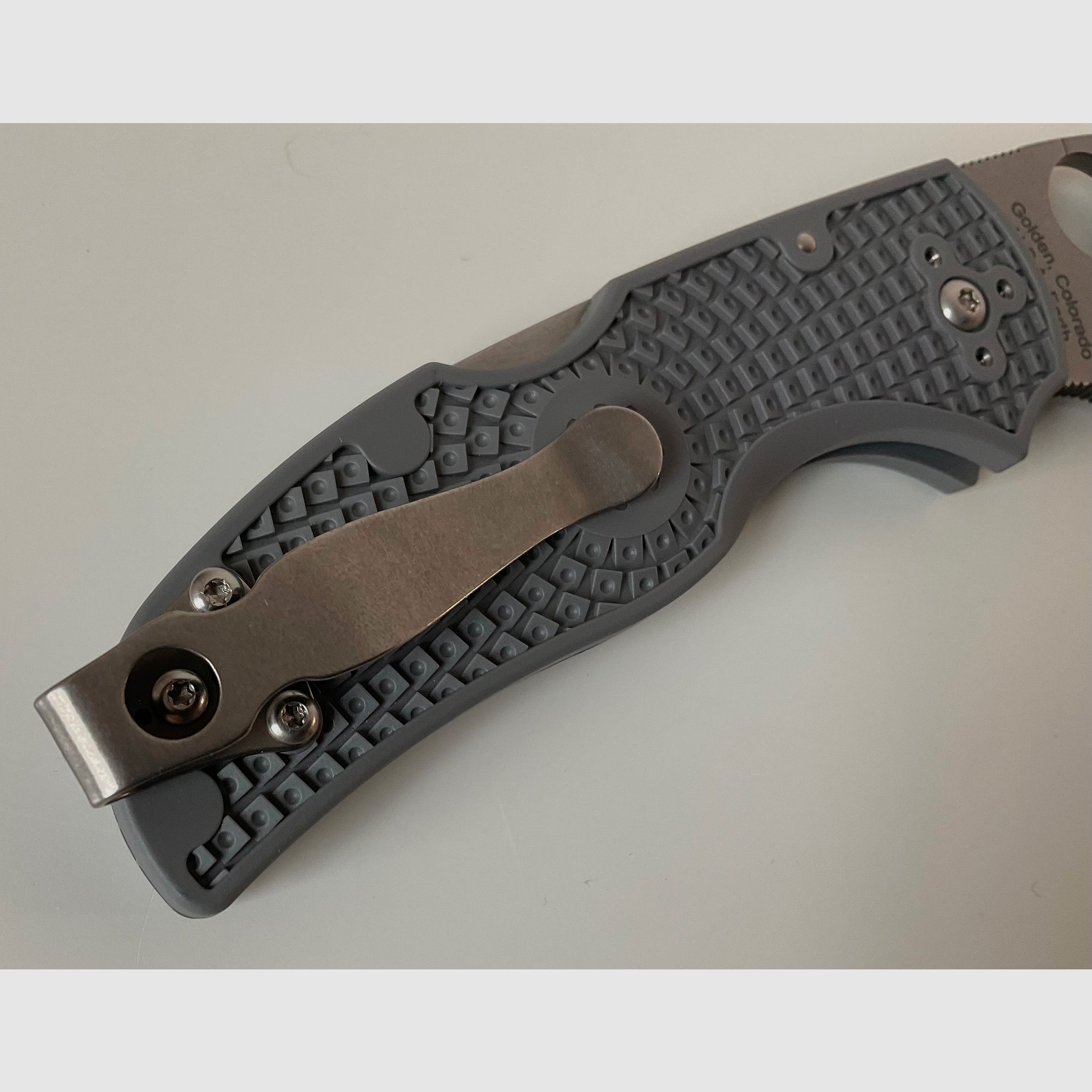 Spyderco Native 5 Maxamet C41GY5 Folder, FRN grau mit Deep Carry Clip von Lynch