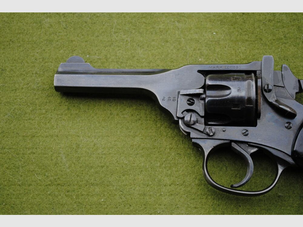 Webley MARK IV, various British stamps