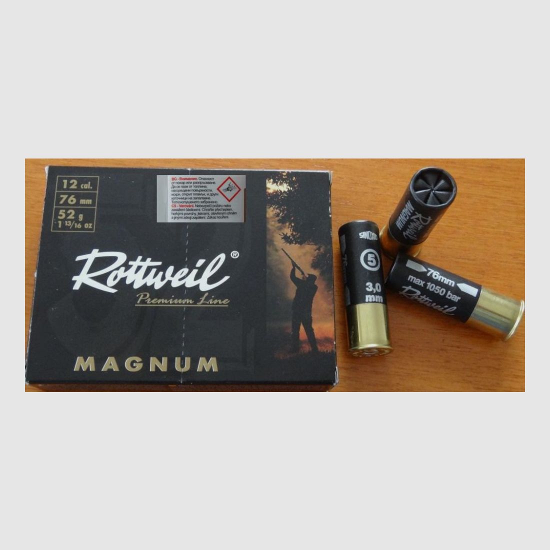 Rottweil Rottweil: Magnum Schrotpatronen 12/76-3,0mm 52g