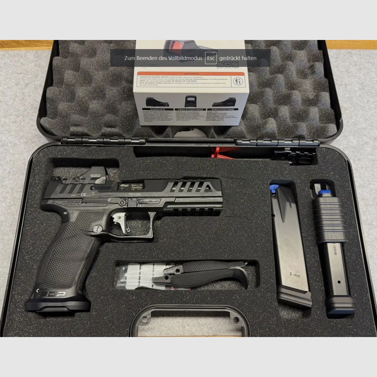 Walther PDP Match OR 5" Full Size im Kaliber 9mm Luger inkl. HOLOSUN Reddot SCS