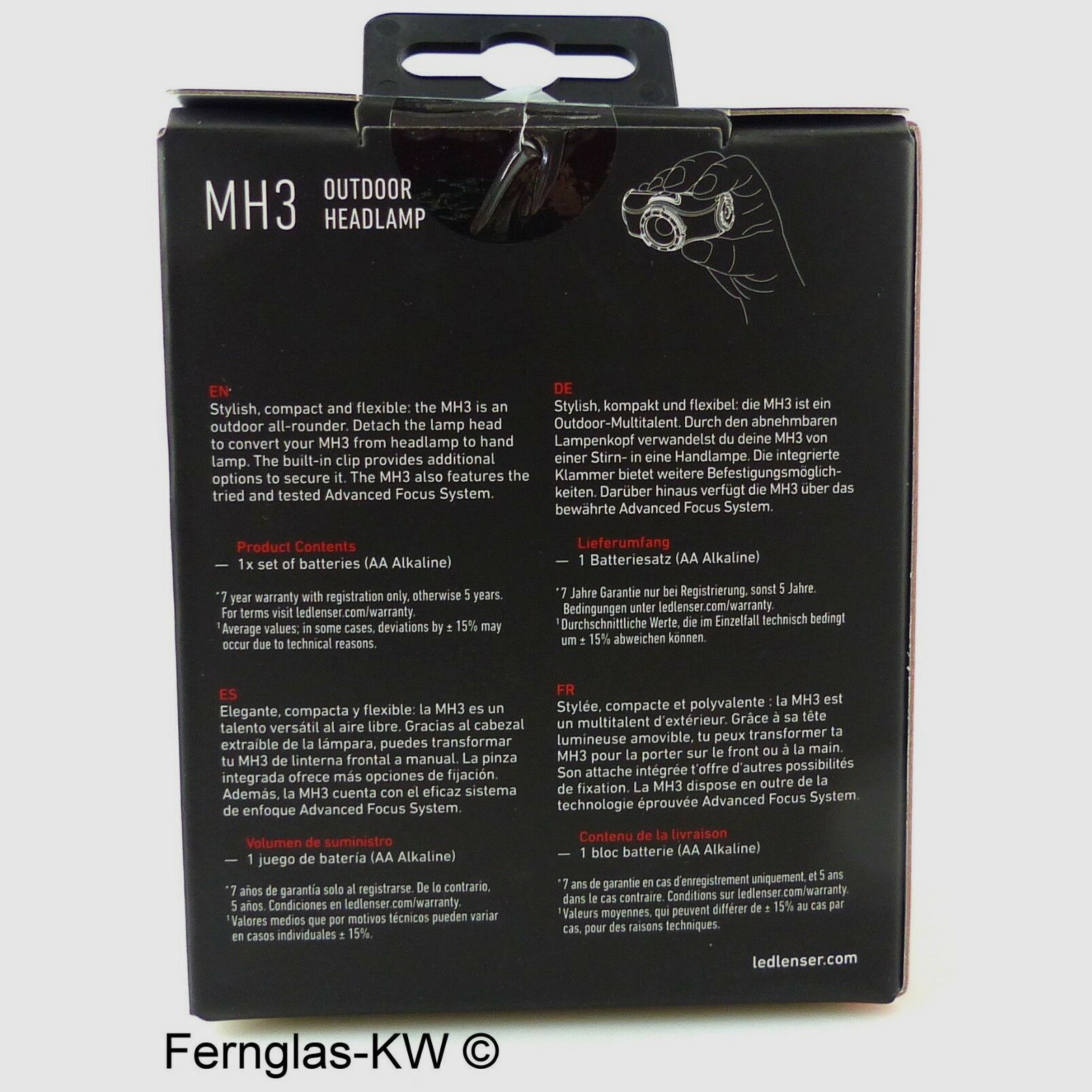 Ledlenser 501597 LED Kopflampe Stirnlampe MH3 Grau Schwarz Leuchtkraft 200 Lumen