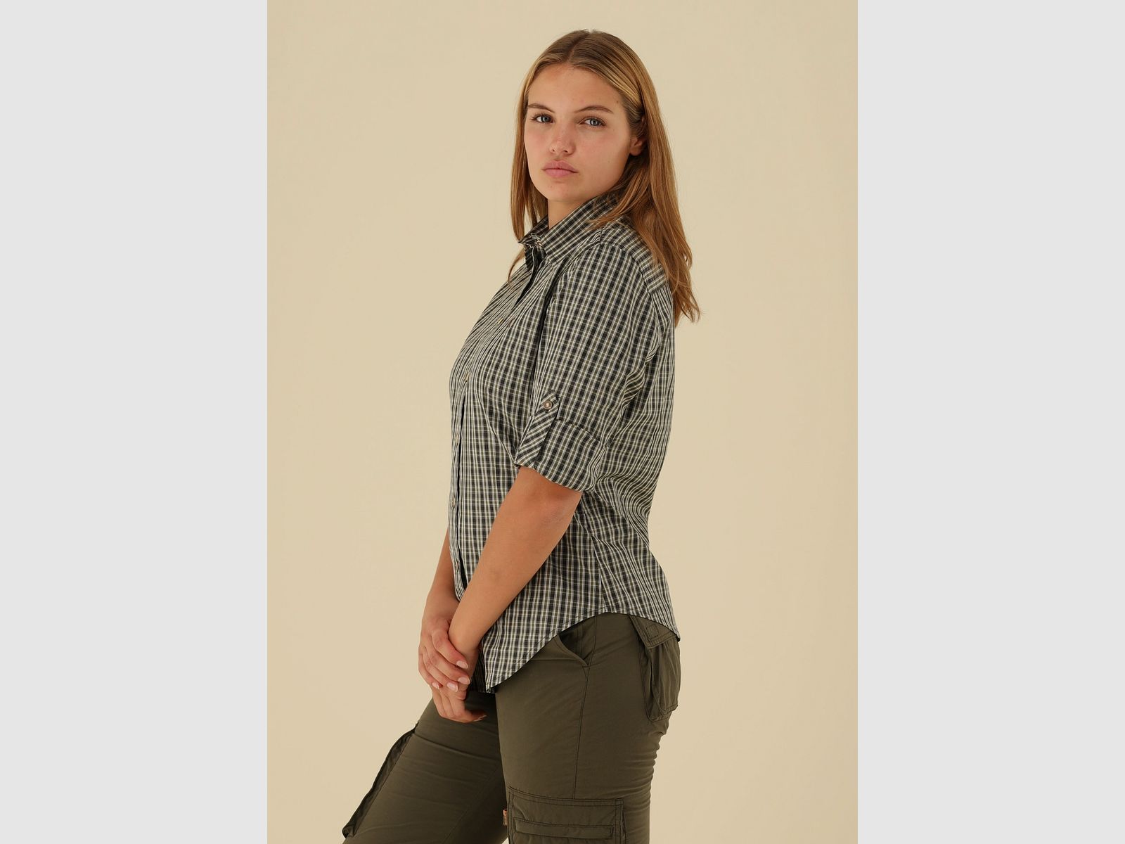 OS-Trachten Damesblouse met Ruit – Getailleerd, 100% Katoen, afbeelding 4 van 4