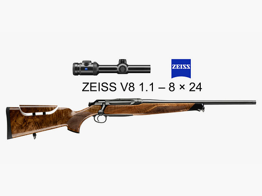 J.P. Sauer & Sohn Sauer 505 Ergo Lux Fucile a ripetizione HQ3 Pacchetto di attrezzature Elegance + VSR | 8.5x55 Blaser | ZEISS V8 1.1-8x24