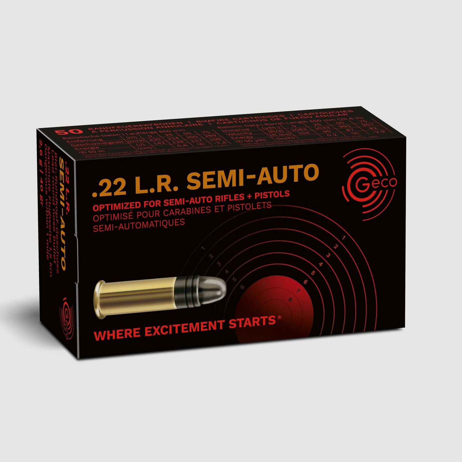 Geco .22lr Semi-Auto 2,6g - 40gr