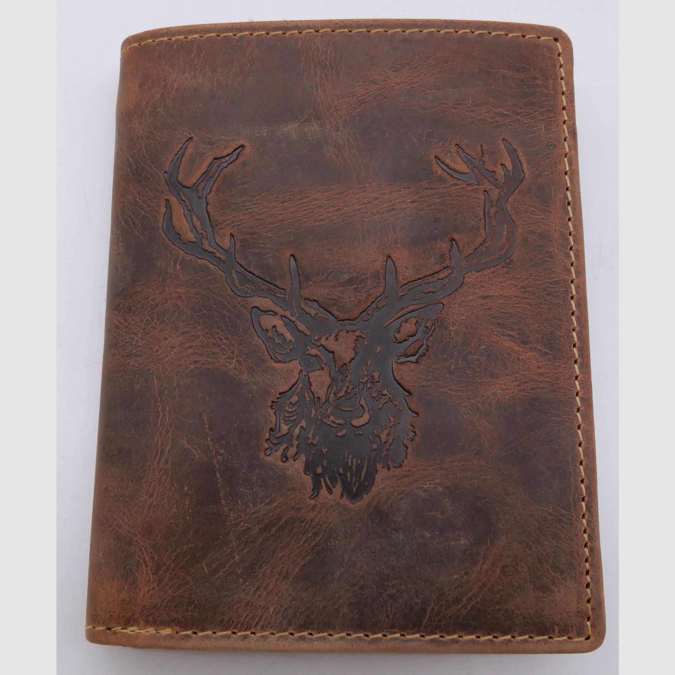 Greenburry Leder Geldbörse braun Vintage Animal Collection Hirschkopf Royal Stag 1701-RS-25
