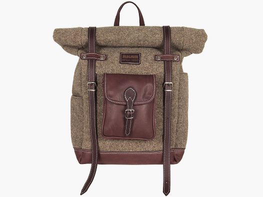 AKAH AKAH Rolltop-Rucksack aus Wollfilz und Olivenleder