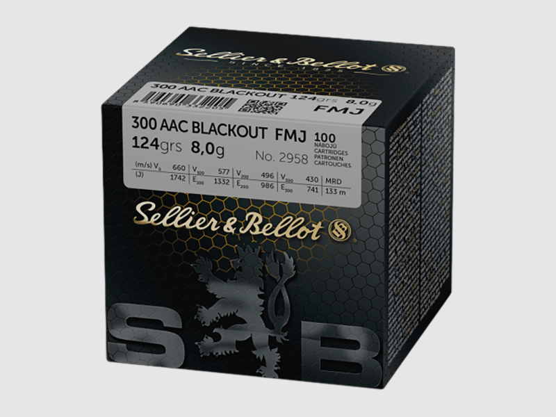 Sellier & Bellot FMJ 124 gr .300 AAC Blackout (100 Stk.)