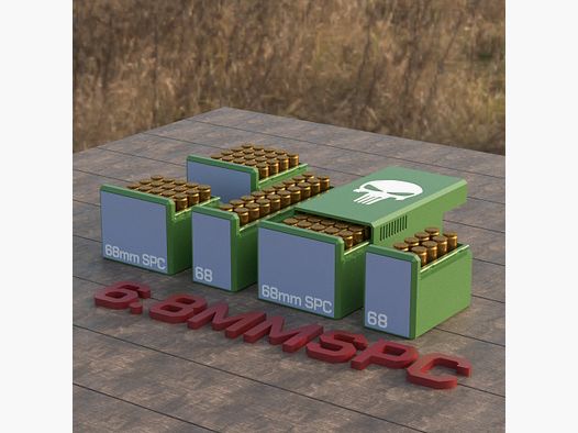 Filamelt Munitionsbox / Ammo Box 6.8 mm Remington SPC – Patronenbox für 50 Schuss, Made in Germany
