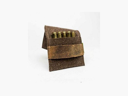 WALDKAUZ étui à cartouches en feutre "fusil 5 coups"