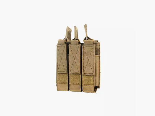 3er "offen mit Strapse" Magazinpouch "M5/M7/M9", für Molle&Gürtel (Tan/Coyote)