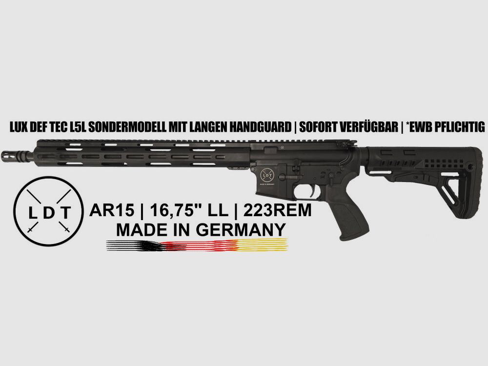 Lux Def Tec LDT L5L 16,75" LL AR15 Langer Handguard Sondermodell 223Rem Im Superdeal inkl. Falke LE Rotpunkvisier und Falke B3X Magnifier