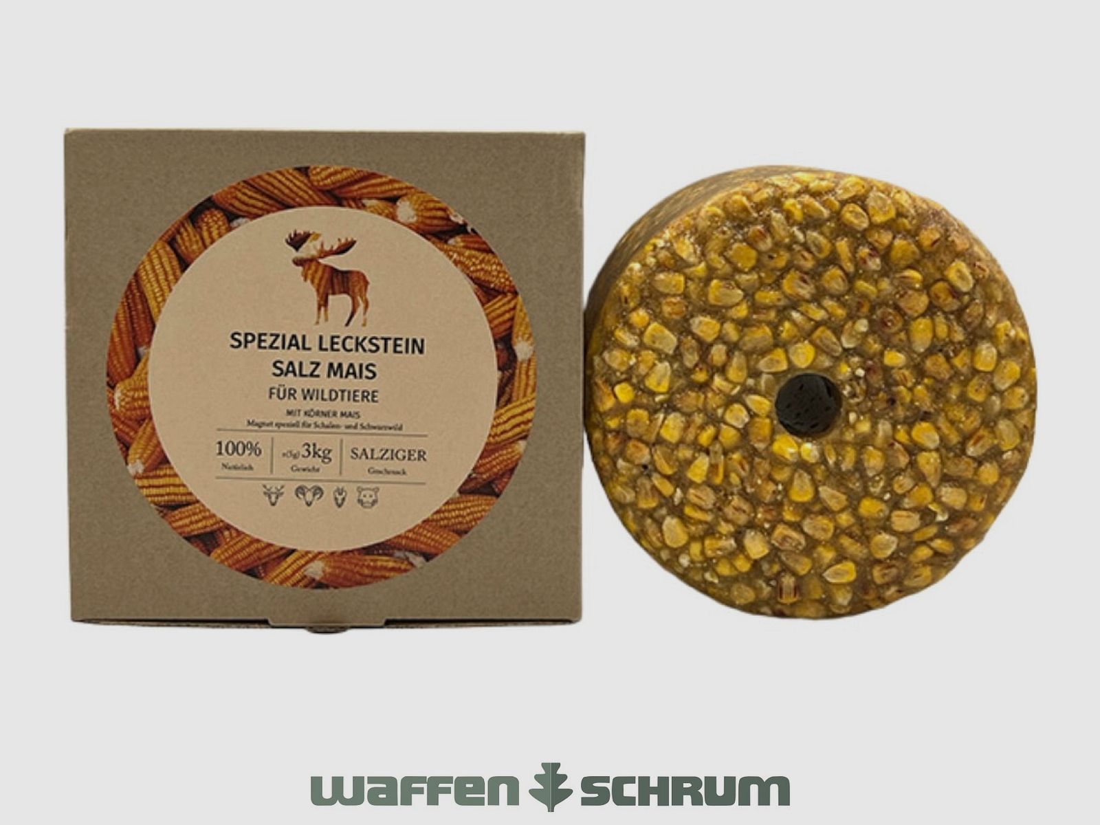 Wildlutscher Spezial Leckstein 3 kg Salz Mais