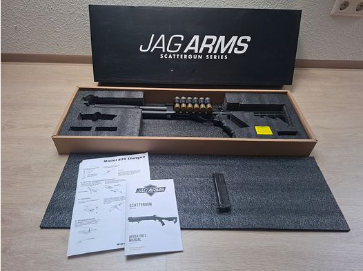 For sale: Jag Arms Scattergun TSS full metal gas shotgun (6mm BB) – like new, original packaging, only tested once (18+)