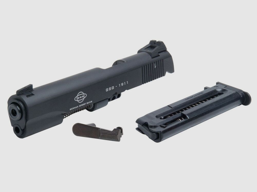 GSG Conversion Kit "GSG-1911 Conversion Kit" to caliber .22 with fixed standard sight and magazine. Suitable for all models of the 1911 series 70/80 with 5-inch barrel.
