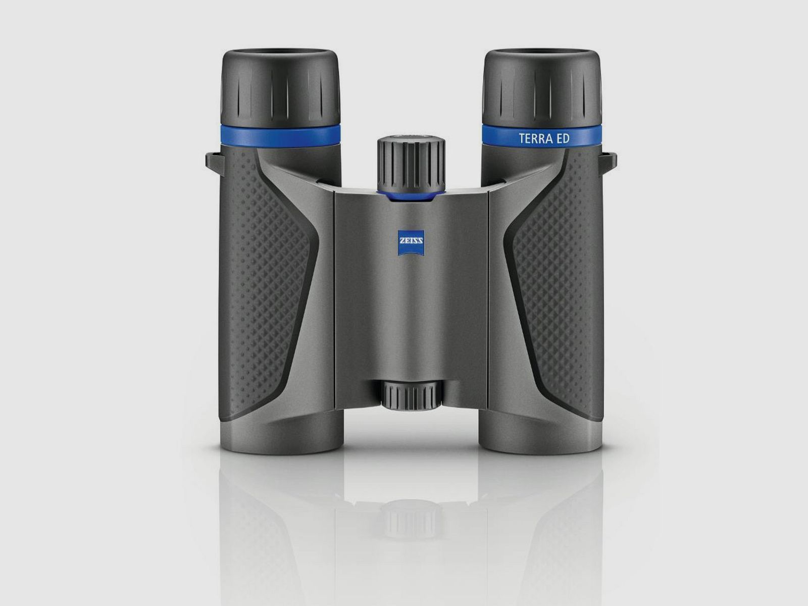 Lornetka ZEISS Terra ED Pocket 8x25 z paskiem na ramię i torbą czarno-szara