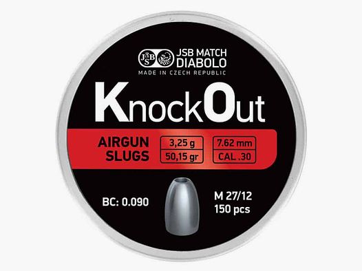 JSB Knock Out Slugs HP 7,62mm (.30) – 3,25 gram/50,15 grain