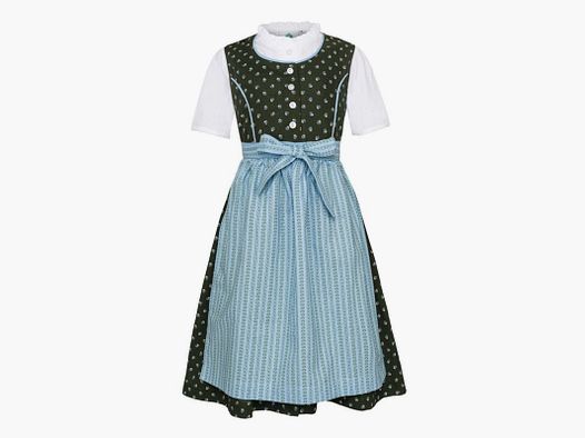 Dirndl Enfant "Le Classique" en Vert/Bleu