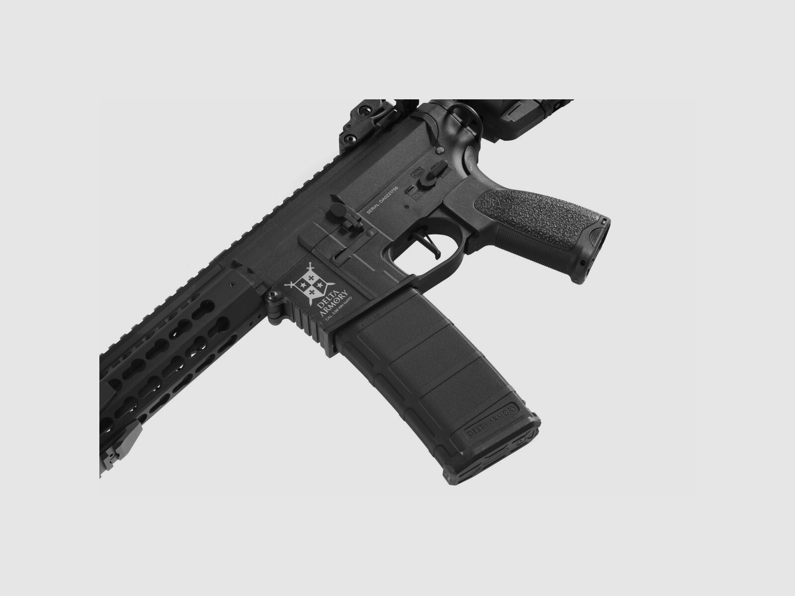 AR15 KeyMod 8 Zoll BRAVO Delta Armory Schwarz S-AEG Airsoft Gewehr Frei ab 18 Jahren