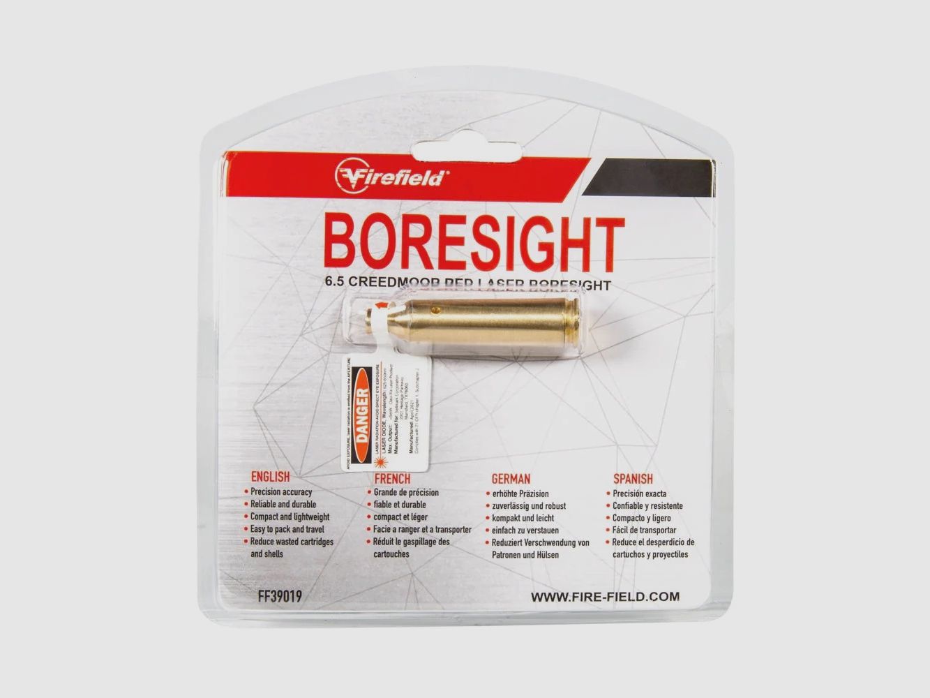 Kolimator Firefield 6.5 Creedmoor In-Chamber Czerwony Laser Mosiężny, zdjęcie 2 z 2
