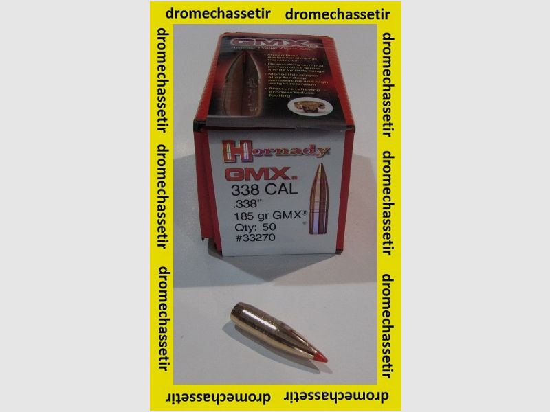Pudełko 50 Pocisków Hornady kal. 338, 185 grains GMX, ref 33270