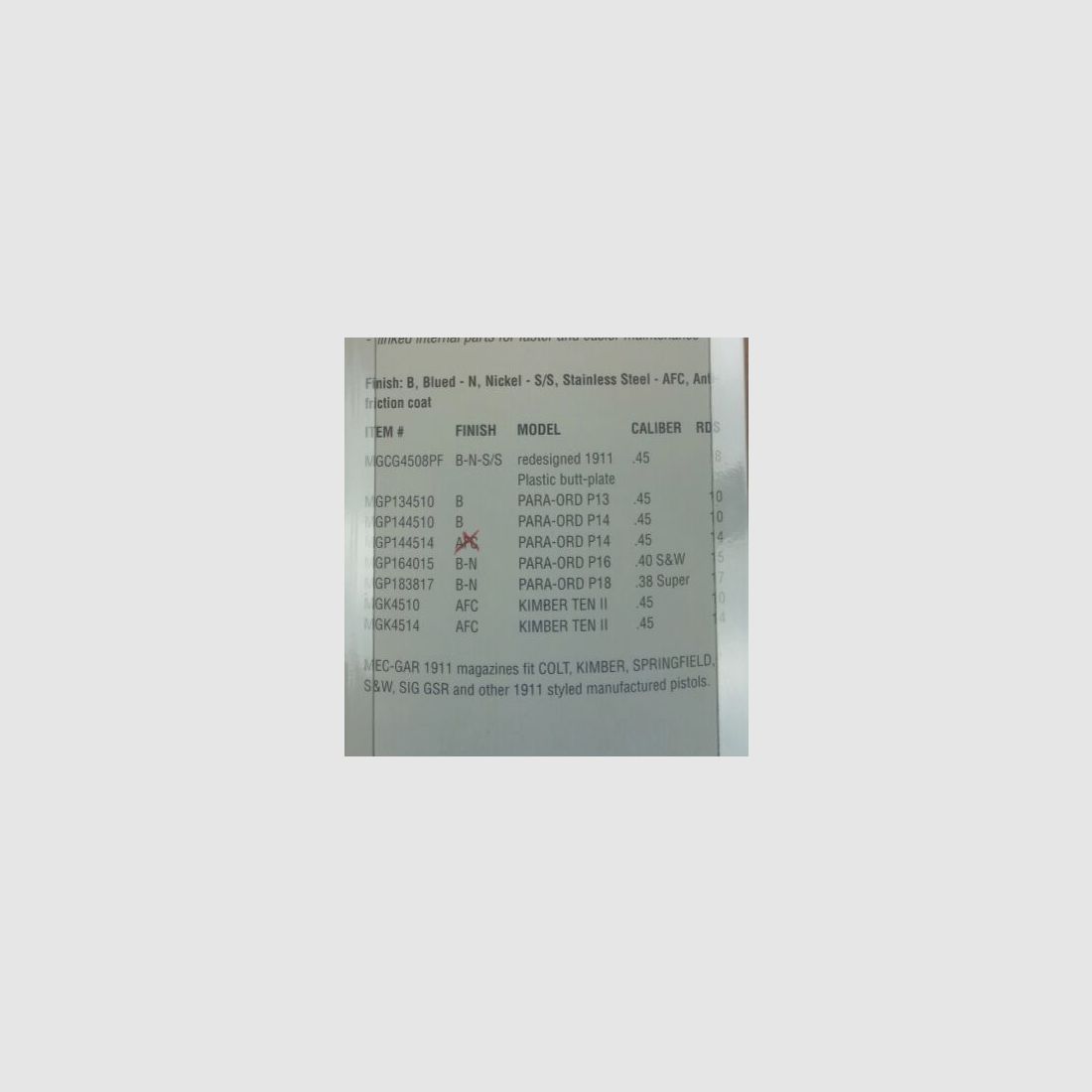 Per Ordonnace / Mec Gar Per Ordonnanz P14
