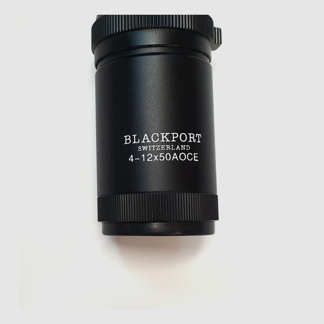 Unbekannt Zielfernrohr unbekannter Hersteller, 4-12x50AOCE mit Aufschrift Blackport