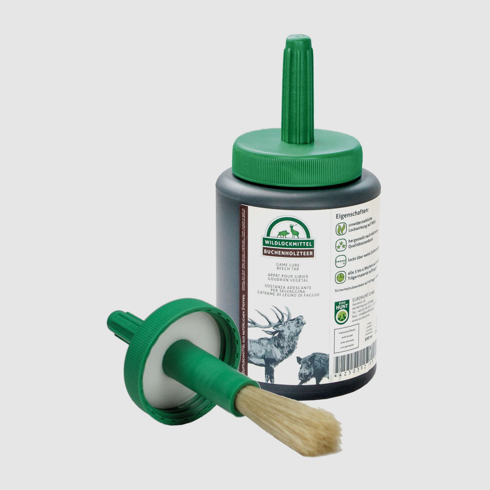 Eurohunt Buchenholzteer 500 ml mit Pinsel