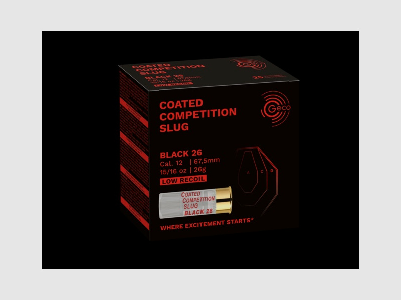 Geco 2317625 Coated Competition Slug Black 26 12 / 67,5