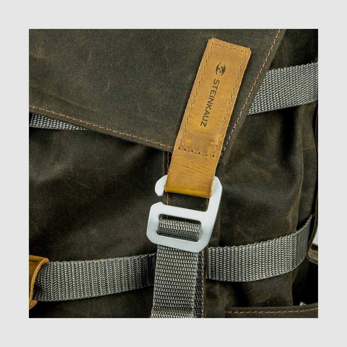 STEINKAUZ Sac à dos en Waxcotton "Bushmann", Wax-Olive, image 12 sur 13